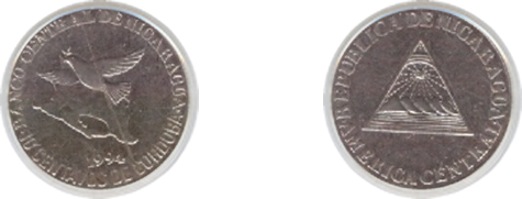 Moneda 10 centavos de córdoba 1994