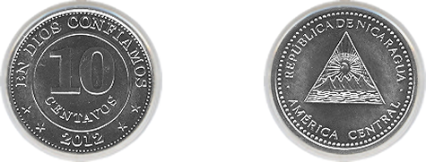 Moneda 10 centavos de córdoba 2012