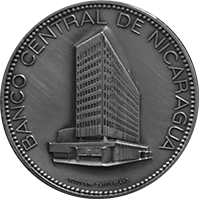 Reverso de la moneda X Aniversario del Banco Central de Nicaragua