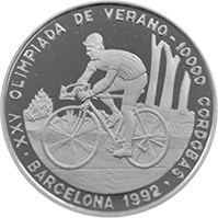 Anverso de la moneda XXV Olimpiadas de Verano Barcelona 1992 Ciclismo