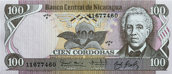 Anverso del billete <span>Billete Desmonetizado de 100 Córdobas</span>
