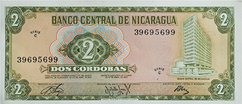 Anverso del billete <span>Billete Desmonetizado de 2 Córdobas</span>
