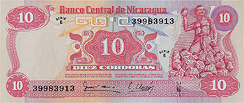 Anverso del billete <span>Billete Desmonetizado de 10 Córdobas</span>

