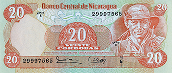 Anverso del billete <span>Billete Desmonetizado de 20 Córdobas</span>

