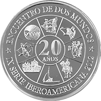 Anverso de la moneda IX Serie Iberoamericana – 20 Aniversario