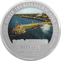 Anverso de la moneda XIII Serie Iberoamericana – Puerto Salvador Allende