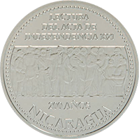 Reverso de la moneda Bicentenario de la Independencia de Centroamérica