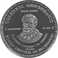 Anverso de la moneda 40 Aniversario del Banco Central de Nicaragua