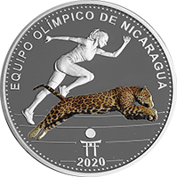 Anverso de la moneda Equipo Olímpico de Nicaragua