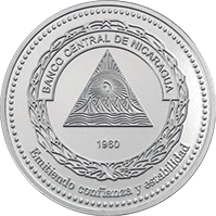 Reverso de la moneda 60 Aniversario del Banco Central de Nicaragua