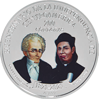 Anverso de la moneda Bicentenario de la Independencia de Centroamérica