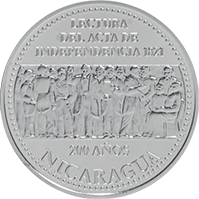 Reverso de la moneda Bicentenario de la Independencia de Centroamérica