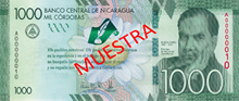 Características billete 1,000 córdobas
